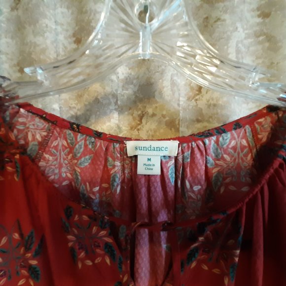 EUC Sundance red printed tunic blouse size… - Picture 3 of 4